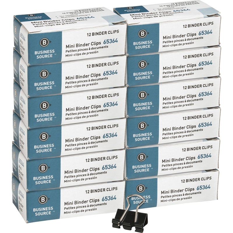 Business Source Fold-Back Binder Clips, Mini (65364BX) - Image 1